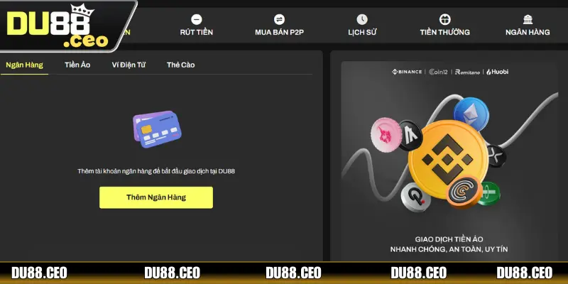 Phương thức nạp tiền DU88 tiện lợi, dễ dàng